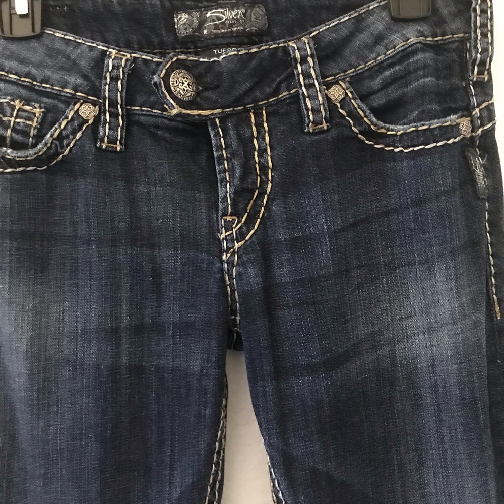 Silver Jeans Tuesday 16 1/2 Dark Wash Denim - Picture 2 of 10